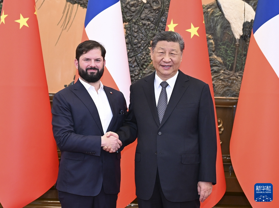习近平会见智利总统博里奇(图1)